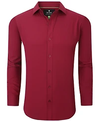Tom Baine Men Slim Fit Four Way Stretch Solid Dress Shirt