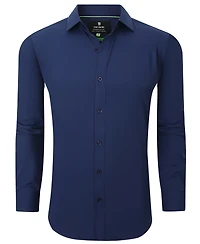 Tom Baine Men Slim Fit Four Way Stretch Solid Dress Shirt