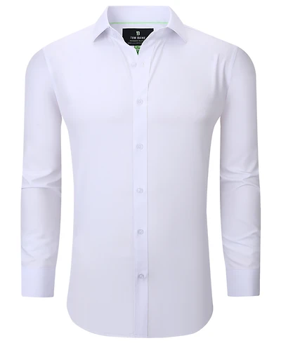 Tom Baine Men Slim Fit Four Way Stretch Solid Dress Shirt