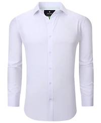 Tom Baine Men Slim Fit Four Way Stretch Solid Dress Shirt