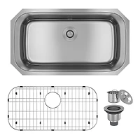 Casainc 32inch L x 18inch W Undermount Kitchen Sink with Accessories
