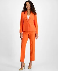 Le Suit Women's One-Button Straight-Leg Pantsuit, Regular & Petite