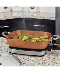 MegaChef 11.81 Inch Electric Fry Pan with Copper Coating