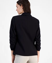 Tahari Asl Women's Ruched-Sleeve One-Button Blazer