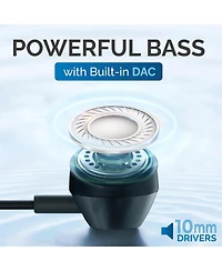 Philips Wired Earbuds Usb-c with Microphone Type-c Headphones, Powerful Bass, Lightweight In-Ear Design, 3-Button In-Line Remote