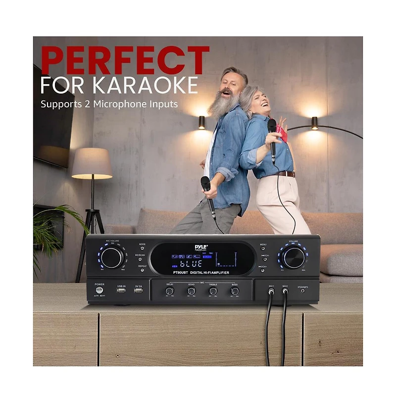 Pyle Home Theater Wireless Bt Streaming Receiver Amplifier