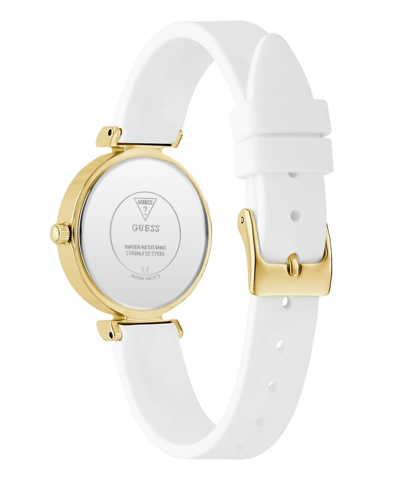Guess Women's Analog White Silicone Watch, 28mm