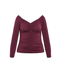 City Chic Plus Size Ruched Sally Top