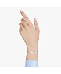 Swarovski Imber White, Rhodium Plated Mixed Round Cuts Tennis Bracelet
