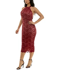 Juniors' Glitter Lace Bodycon Dress