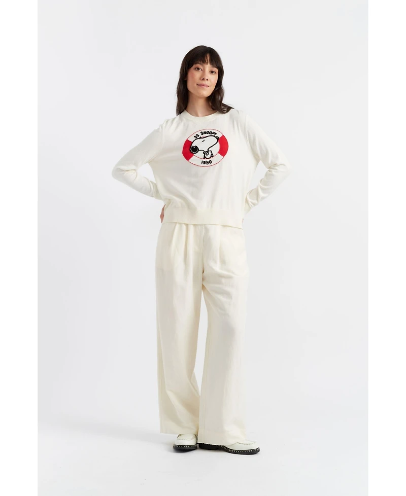 Chinti & Parker Women's Snoopy Nautical Breton Sweater
