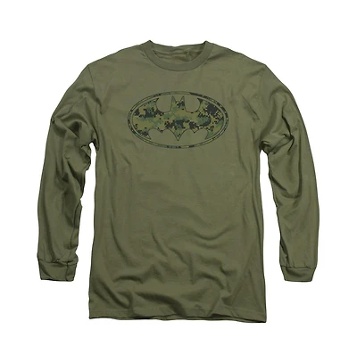 Batman Mens Marine Camo Shield Long Sleeve Adult Tee / T-Shirt
