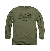 Batman Mens Marine Camo Shield Long Sleeve Adult Tee / T-Shirt