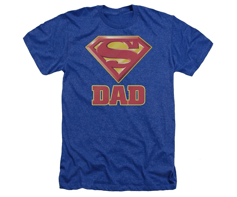 Superman Mens Super Dad Adult Heather Tee / T-Shirt