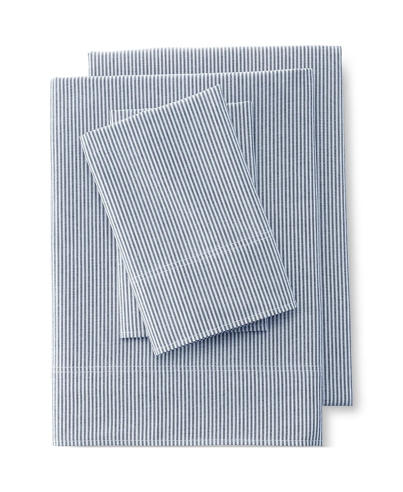 Lands' End Cotton Oxford Stripe Bed Sheet Set