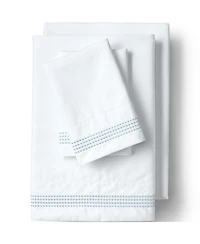 Lands' End Supima Cotton No Iron Sateen Embroidered Pillowcases