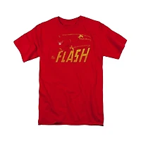Dc Flash Mens Comics Speed Distressed Short Sleeve Adult Tee / T-Shirt