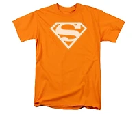 Superman Mens Orange & White Shield Short Sleeve Adult Tee / T-Shirt