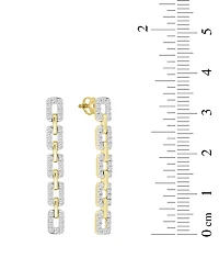 Diamond Link Linear Drop Earrings (1/2 ct. t.w.) in 10k Yellow Gold
