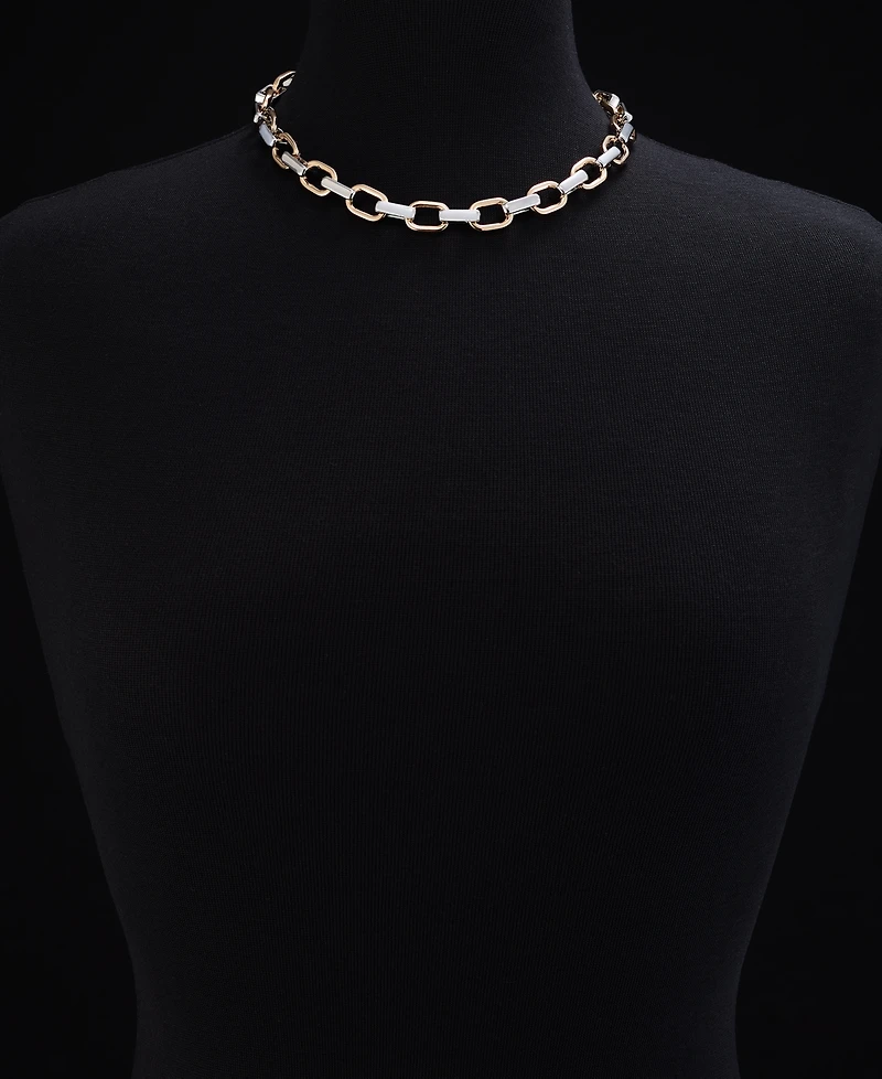 On 34th Two-Tone Link Necklace, 15" + 2" extender, Exclusively at Macy's