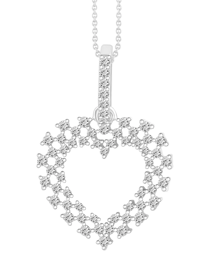 Diamond Heart Pendant Necklace (1/4 ct. t.w.) in 10k White Gold