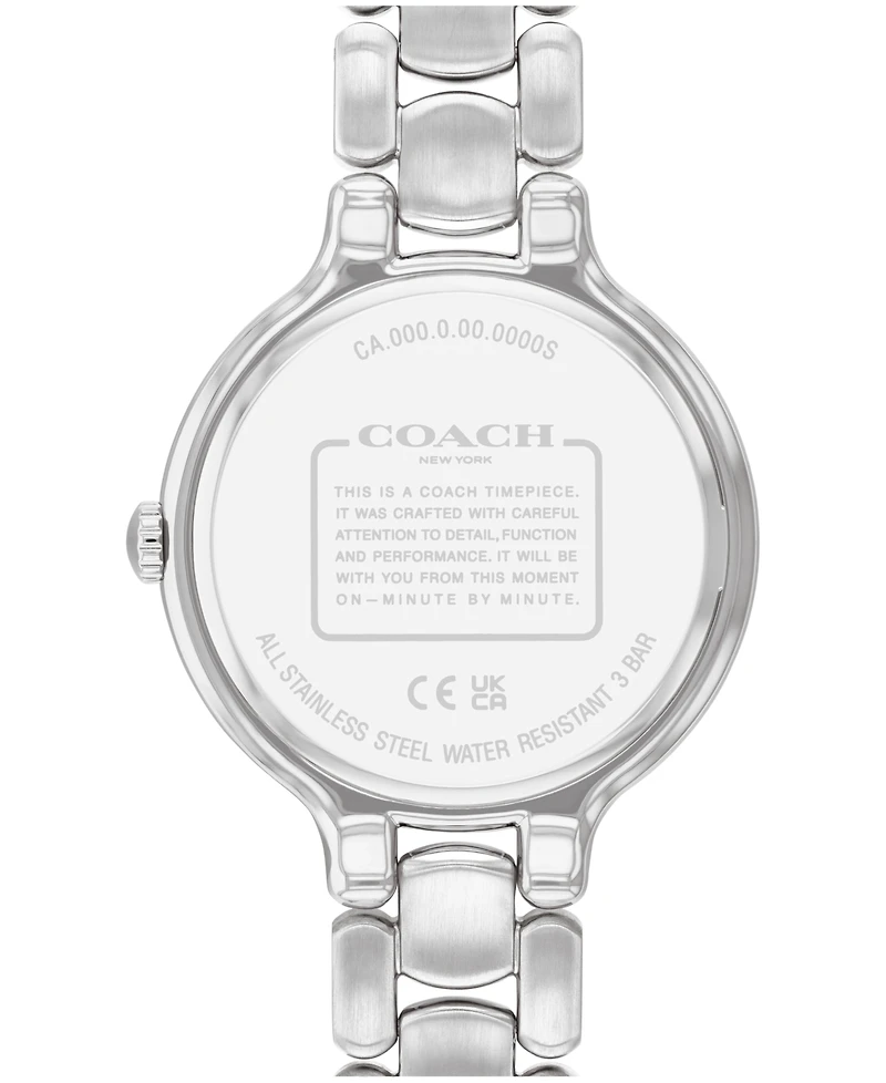 Coach Women's Chelsea Silver Tone Stainless Steel Bracelet Watch, 36mm