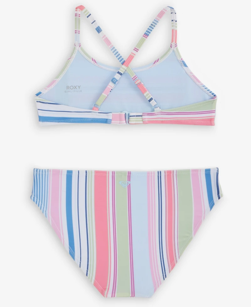 Roxy Big Girls Salty Stripe Two-Piece Swimsuit Set