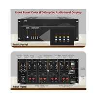 Pyle 8-Channel Home Theater Amplifier, Multi-Zone Audio Control