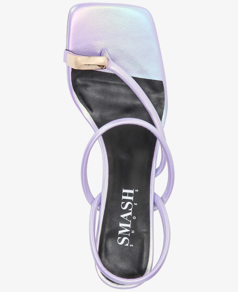 Smash Shoes Women's Whitney Gold Toe Strappy Dress Sandals - Extended Sizes Available