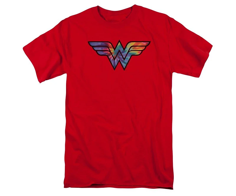 Dc Wonder Woman Big & Tall Comics Tie Dye Logo Short Sleeve Adult Tee / T-Shirt