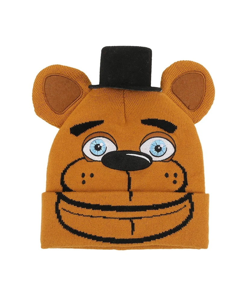Five Nights At Freddy'S Boys Freddy Fazbear Youth Brown Cuffless Beanie