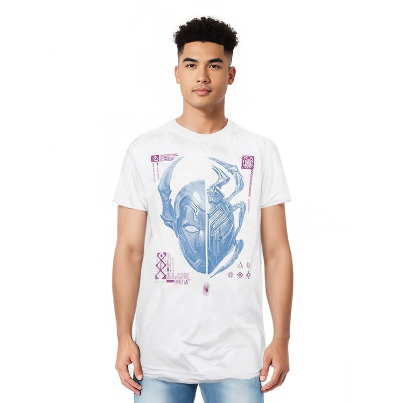 Blue Beetle Mens Split Short Sleeve Adult Tee / T-Shirt