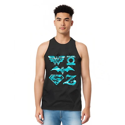 Dc Wonder Woman Men's Superhero Girls Comics Line Art Group Adult Tank Top