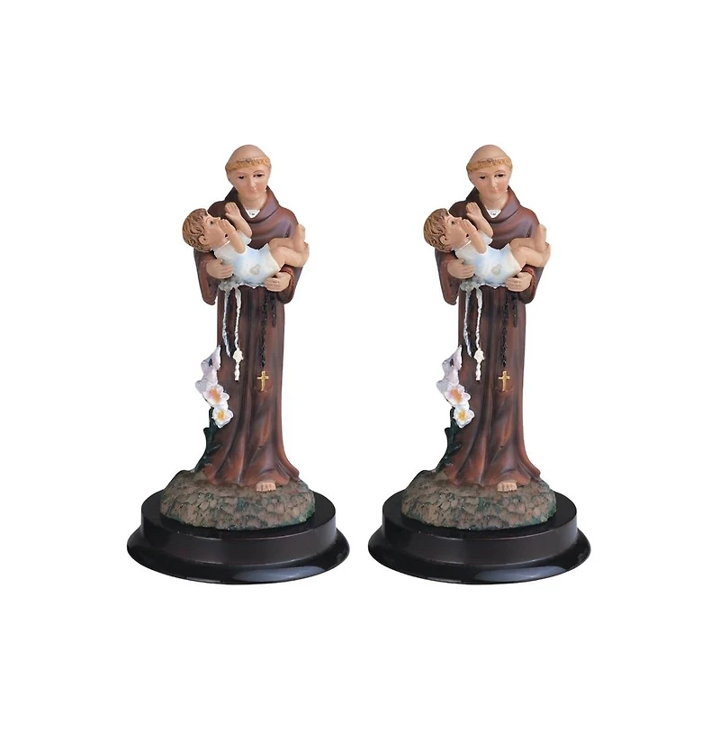 Fc Design "2-pc Set" 5"H Saint Anthony Holding Child Jesus Statue Anthony of Padua Holy Figurine Statue Ornament Home Room Office Decor and Perfect Id