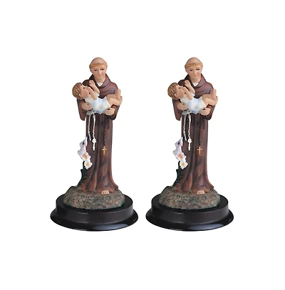 Fc Design "2-pc Set" 5"H Saint Anthony Holding Child Jesus Statue Anthony of Padua Holy Figurine Statue Ornament Home Room Office Decor and Perfect Id