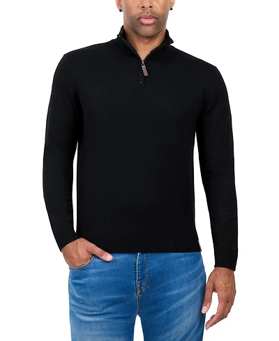 Spring + Mercer Men's Quarter Zip Mock Neck Sweater