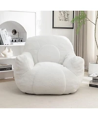 Cozy Bean Bag Chair with Memory Foam Filling, Tufted Faux Fur Bean Bag Sofa-The Pop Home