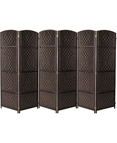 Sorbus Extra Wide - Diamond Weave Fiber Room Divider- 6 Panel Brown