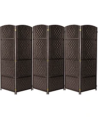 Sorbus Extra Wide - Diamond Weave Fiber Room Divider- 6 Panel Brown