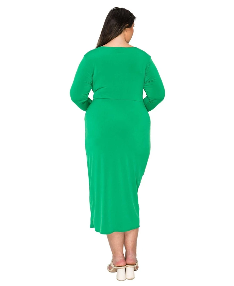 L I V D Plus Estelle Ruched Bodycon Midi Dress