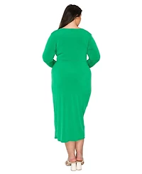 L I V D Plus Estelle Ruched Bodycon Midi Dress