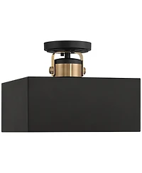 Possini Euro Design Artemis 12" Modern Semi Flush-Mount Ceiling Light Fixture Kitchen Foyer 2-Light Black Gold Finish Metal