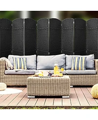 Sorbus 8 Panel Room Divider Panel, 6 ft. Tall Extra Wide Double Hinged Panels - Folding Privacy Screens - Gray Line