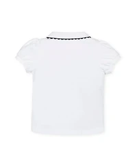 Hope & Henry Girls Organic Puff Sleeve Jersey Knit Polo