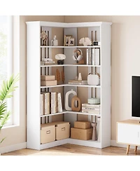 gaomon Corner Bookshelf 72.8in Farmhouse Bookcase Large