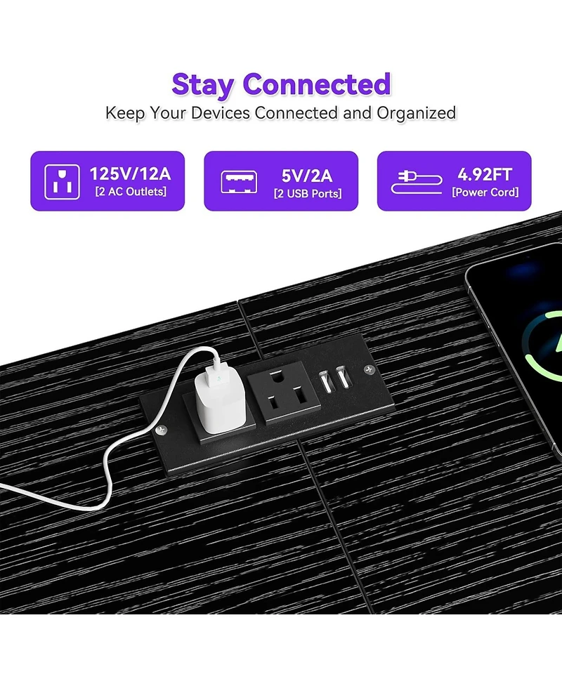 gaomon 63.3 Inch Black Dresser for Bedroom