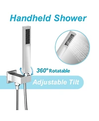 Lovmor Wall Mounted Hand Held Shower Bathroom Luxury Rain Mixer Shower System Set(Valve Included)