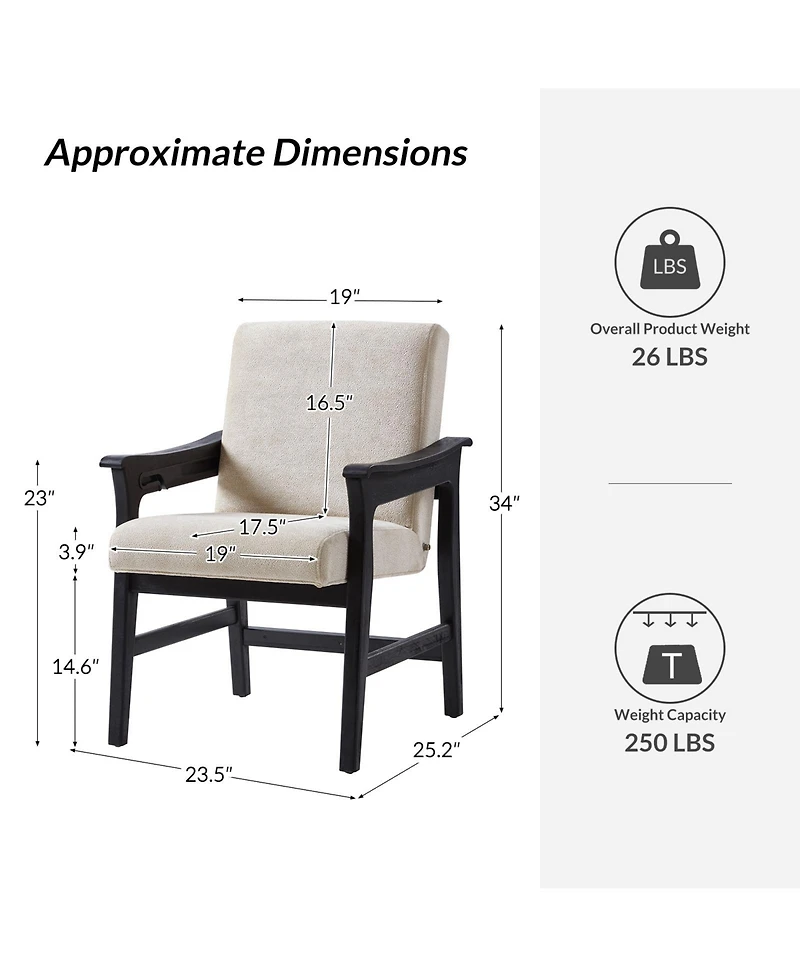 Hulala Home Marshall Modern Dining Chair with Solid Wood Legs