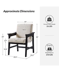 Hulala Home Marshall Modern Dining Chair with Solid Wood Legs