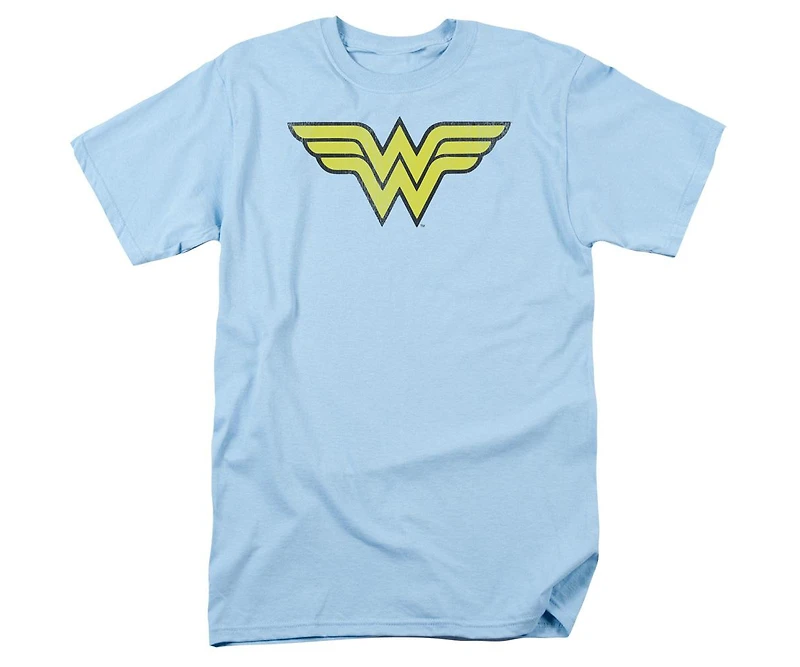 Dc Wonder Woman Big & Tall Comics Ww Logo Distressed Short Sleeve Adult Tee / T-Shirt
